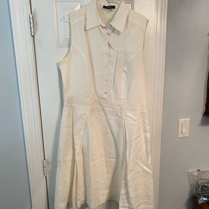 Brooks Brothers White Linen Dress, Size 14